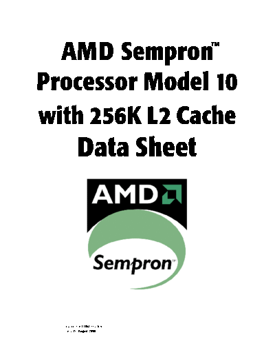 AMD Sempron™ Processor Model 10 with 256K L2 Cache Data Sheet