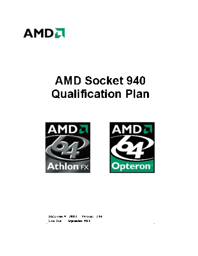 AMD Socket 940 Qualification Plan