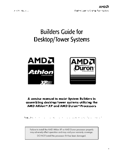 Builders Guide for Desktop and Tower Systems