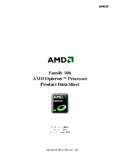 Family 10h AMD Opteron Processor Product Data Sheet