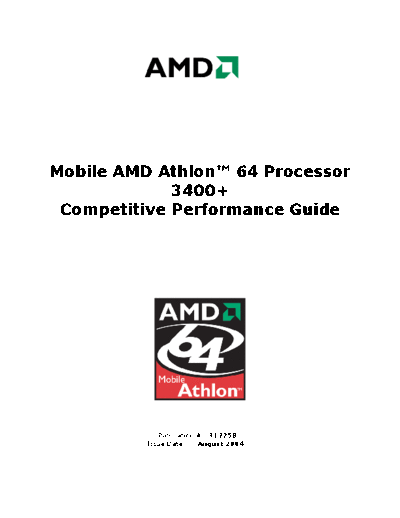 Mobile AMD Athlon™ Processor 3400+ Competitive Performance Guide