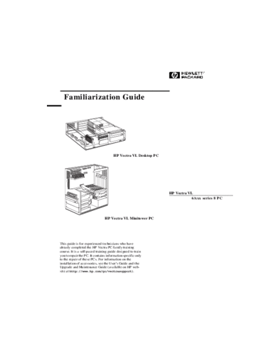 HP Vectra VL6 Familiarization Guide