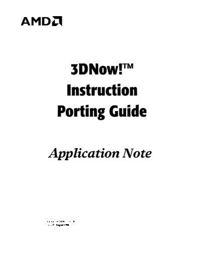 3DNow!™ Instruction Porting Guide Application Note