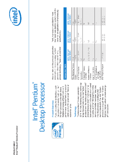 Intel Pentium Product Brief