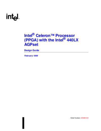 Intel(R) Celeron(R) Processor (PPGA) With The Intel(R) 440LX AGPset Design Guide
