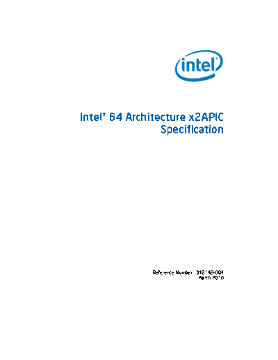 Intel® 64 Architecture x2APIC Specification