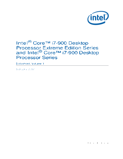 Intel® Core™ i7 Processor Extreme Edition Series and Intel® Core™ i7 Processor Datasheet - Volume 1