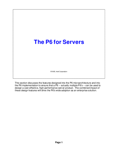 P6 for Servers