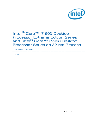 Intel® Core™ i7-900 Desktop Processor Extreme Edition Series on 32-nm Process Datasheet, Volume 2