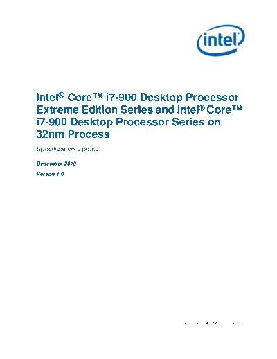 Intel® Core™ i7-900 Desktop Processor Extreme Edition Series on 32-nm Process Specification Update