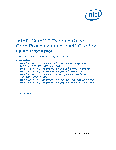 Intel® Core™2 Extreme Processor QX9775Δ Thermal and Mechanical Design Guidelines Addendum (P