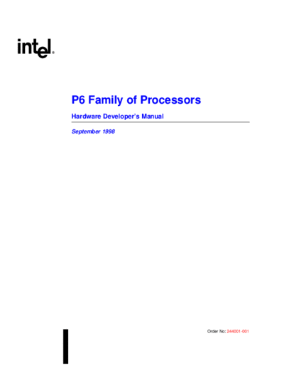 P6 Family of Processors Hardware Developer