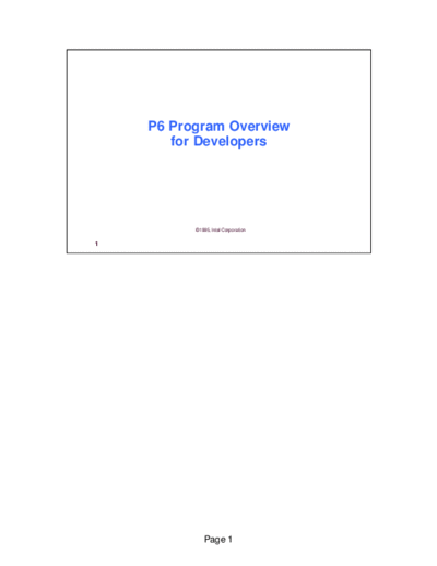 P6 Program Overview for Developers