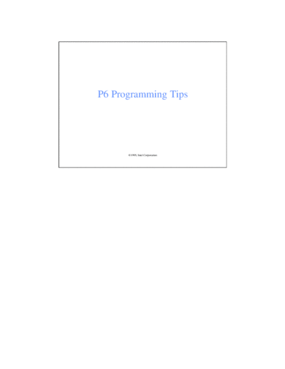 P6 Programming Tips