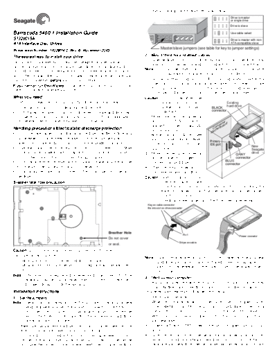 Seagate Barracuda 5400.1 ST320015A Installation Guide