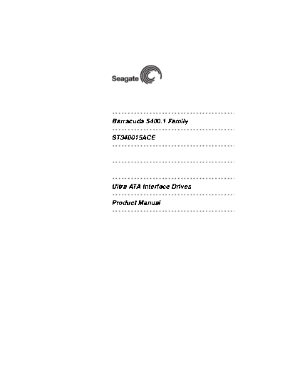 Seagate Barracuda 5400.1 ST340015ACE Product Manual