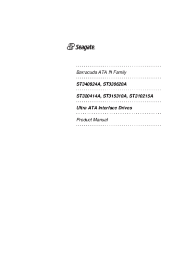 Seagate Barracuda ATA III manual