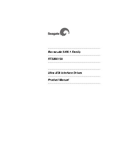 Seagate Barracyda 5400.1 ST320015A Product Manual