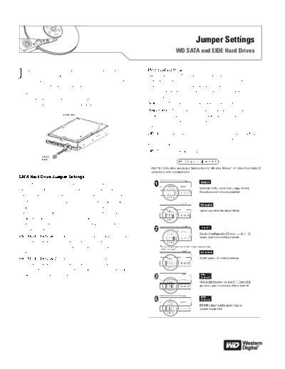 Jumper Settings on Western Digital EIDE and SATA Hard Drives
