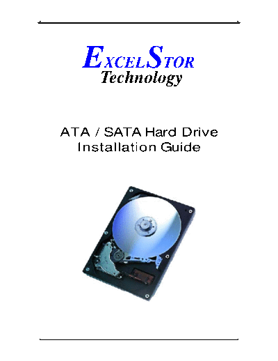 ExcelStor ATA and SATA HDD Installation Guide