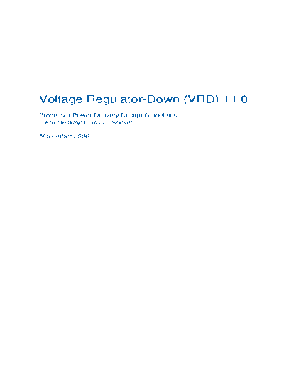 Voltage Regulator-Down (VRD) 11.0 Processor Power Delivery Design Guidelines For Desktop LGA775 Socket (PDF