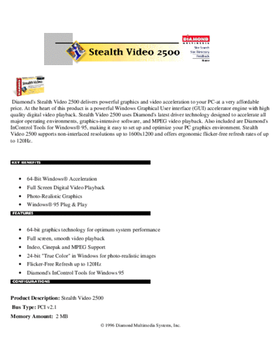 Stealth Video 2500