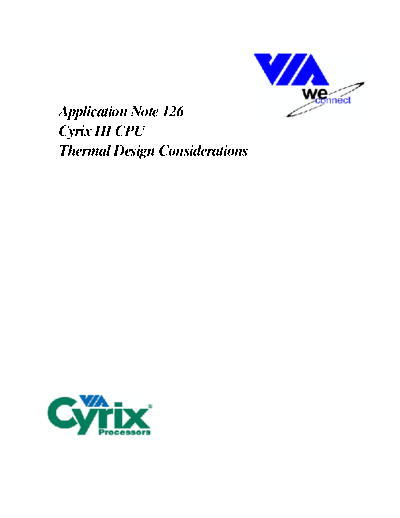 VIA Cyrix III Thermal Specifications